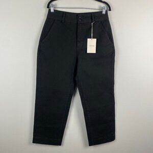 Everlane The Organic Cotton Straight-Leg Pants Size 10 Black